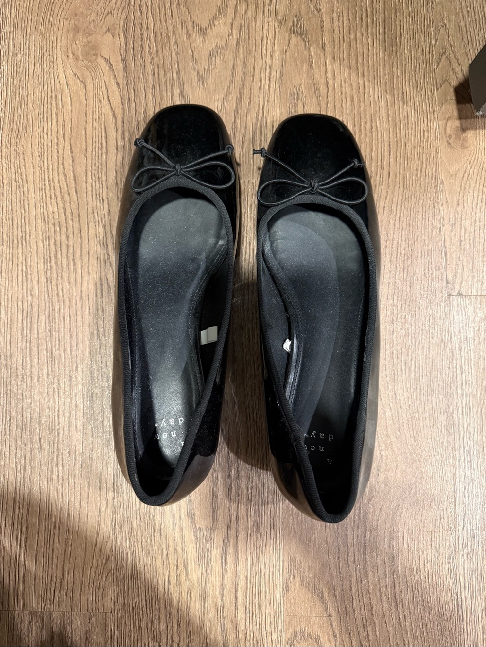 Black Ballet Flats with Bow - Women